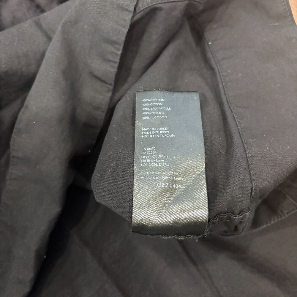 Anthropologie Maeve Clinched Shirt Dress Maxi Black Size Large Flowy Minimalist - Picture 9 of 11